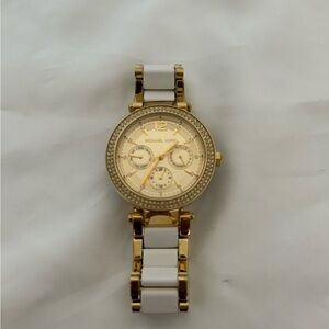 Michael Kors Gold and White Women's Watch
